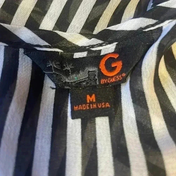 GUESS sleeveless striped infinity open back tank top black and white medium - Picture 11 of 12